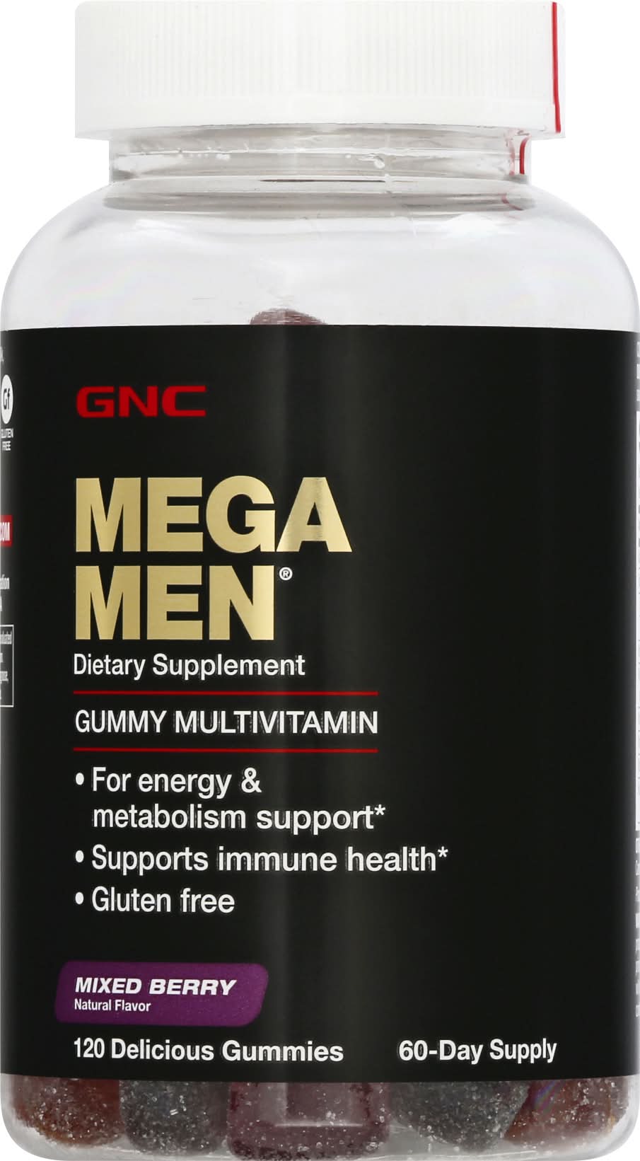 GNC Mega Men Mixed Berry Multivitamin Gummies (8.5 oz)