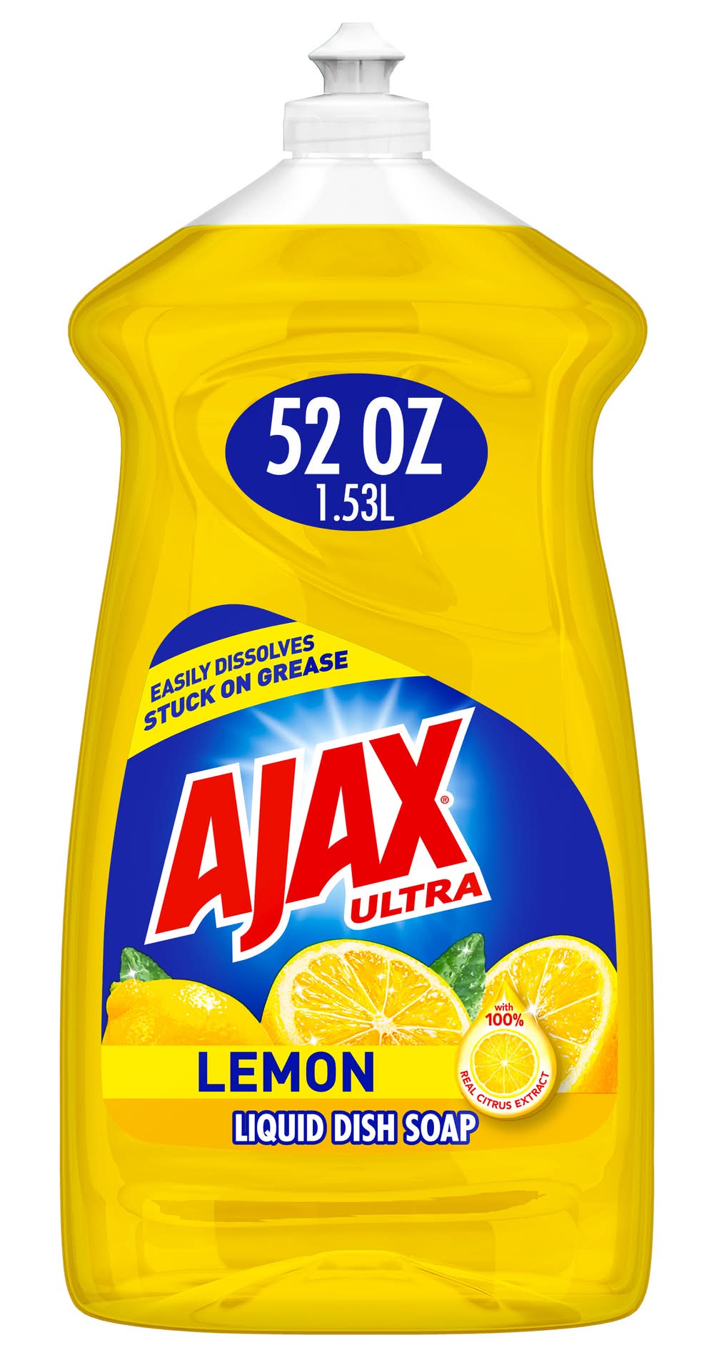 Ajax Ultra Super Degreaser Liquid Dish Soap, Lemon (52 fl oz)