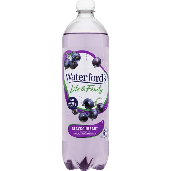Waterfords Lite & Fruity Sparkling Water Black Currant 1L