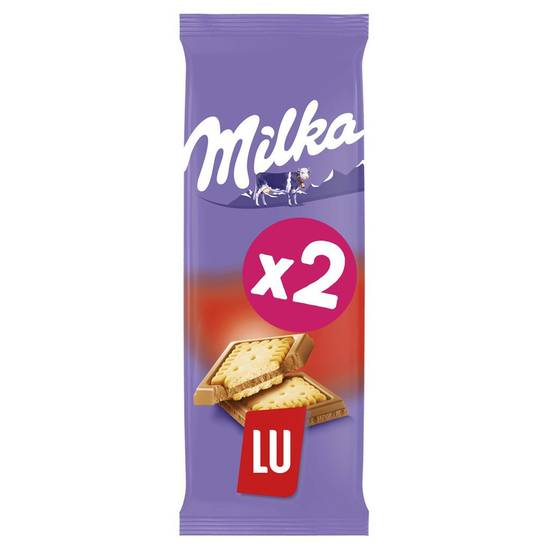 Chocolat au lait et biscuit Milka 2x87g