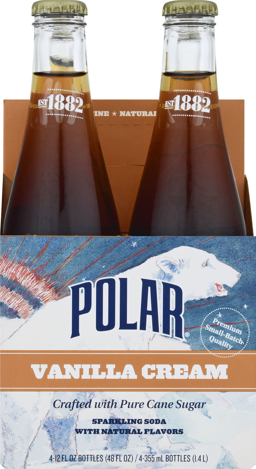Polar Vanilla Cream Sparkling Soda (4 x 12 fl oz)