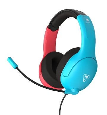 Turtle Beach Airlite Fit Wired Over-Ear Gaming Headset, Neon Blue & Red