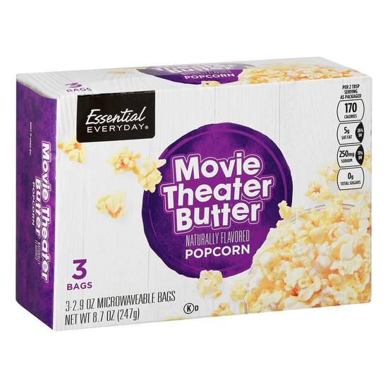 Essential Everyday Movie Theater Butter Popcorn (3 ct)