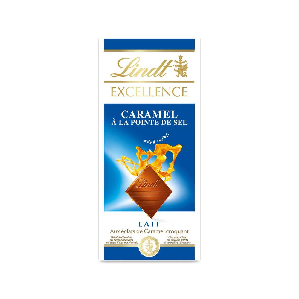 Tablette de chocolat Lait Caramel Fleur sel EXCELLENCE LINDT - la tablette de 100 g