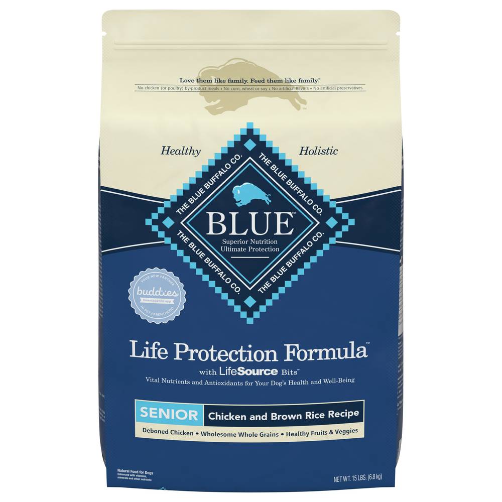 Blue Buffalo Chicken & Brown Rice Dry Dog Food (15 lbs)