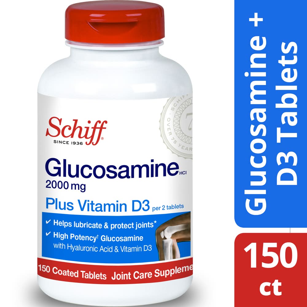 Schiff Glucosamine Hci Plus Vitamin D3 Coated Tablets (8.16 oz)