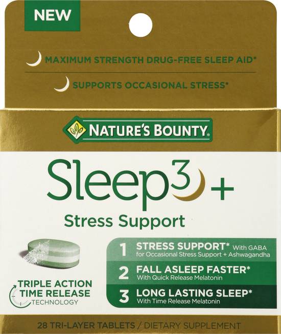 Nature's Bounty Sleep3+ Stress Support Tri-Layer Sleep Aid (28 ct)