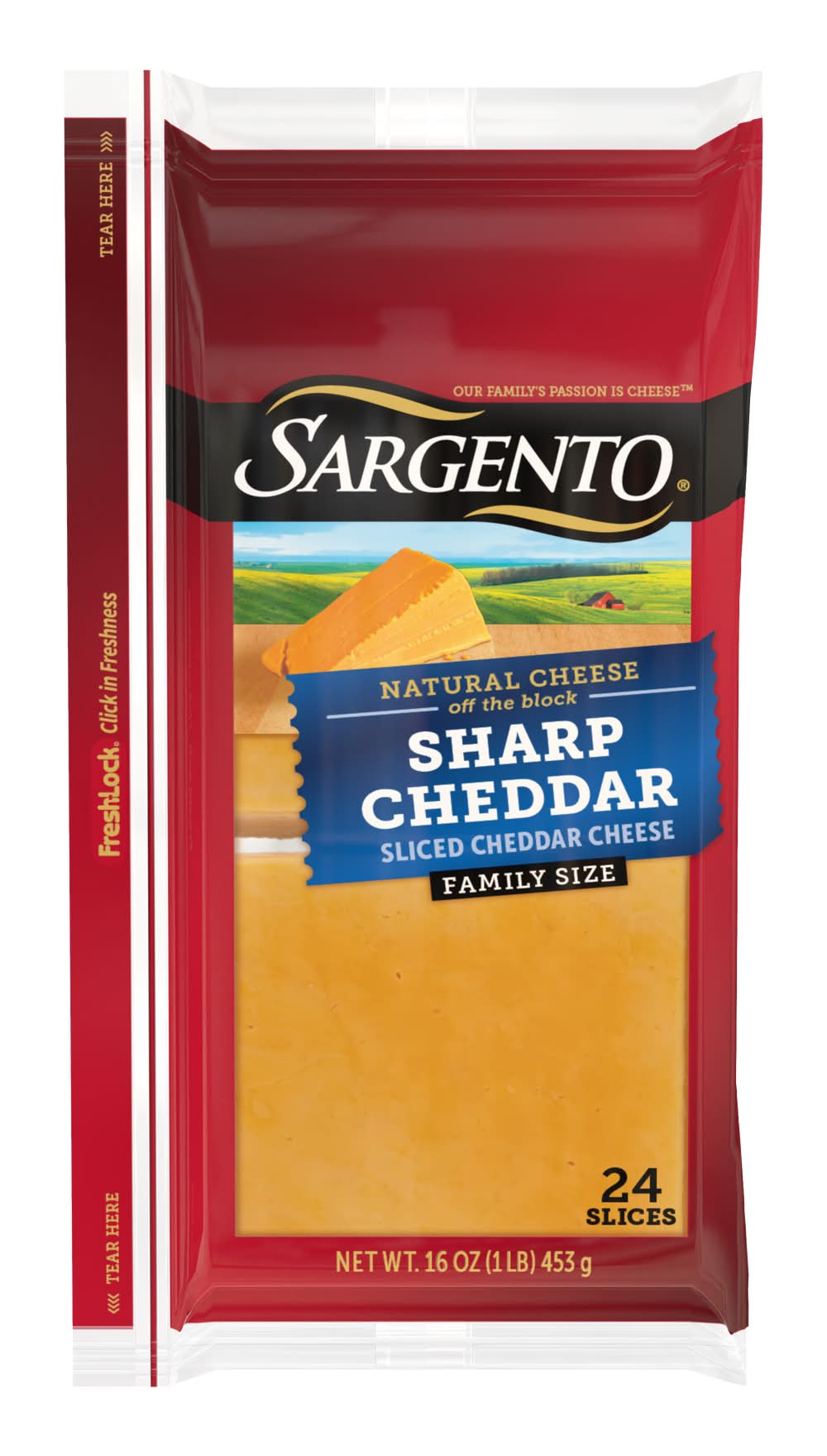 Sargento Sharp Cheddar Natural Cheese Slices (16 oz, 24 ct)