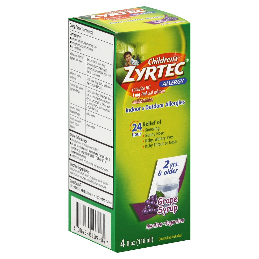 Zyrtec Grape Syrup Children's Allergy Relief (4 fl oz)