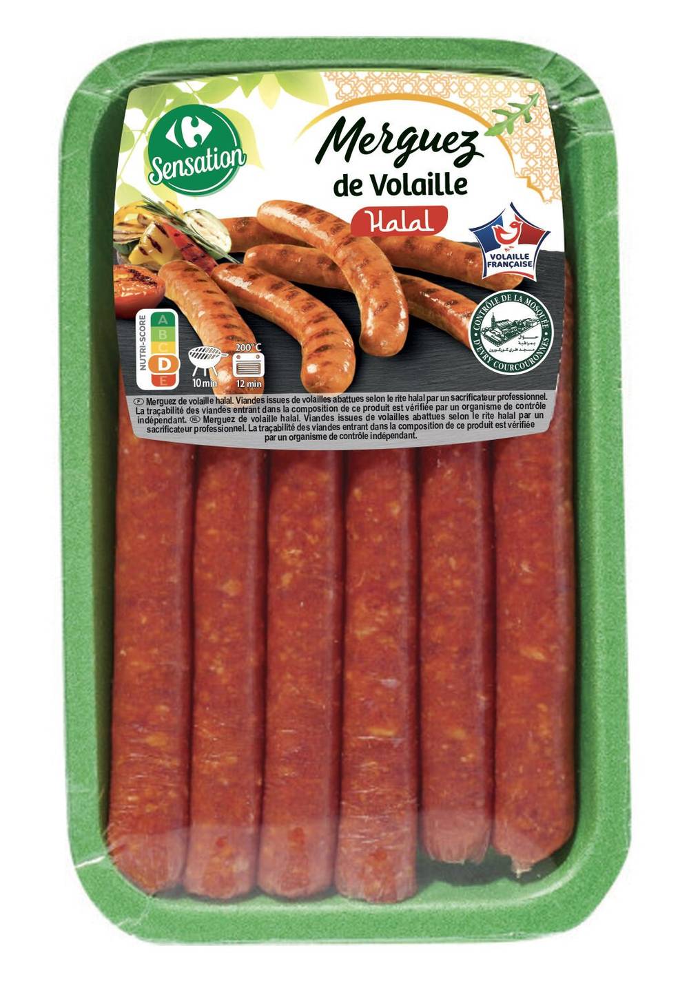 Carrefour Sensation - Saucisson merguez halal de volaille (6)