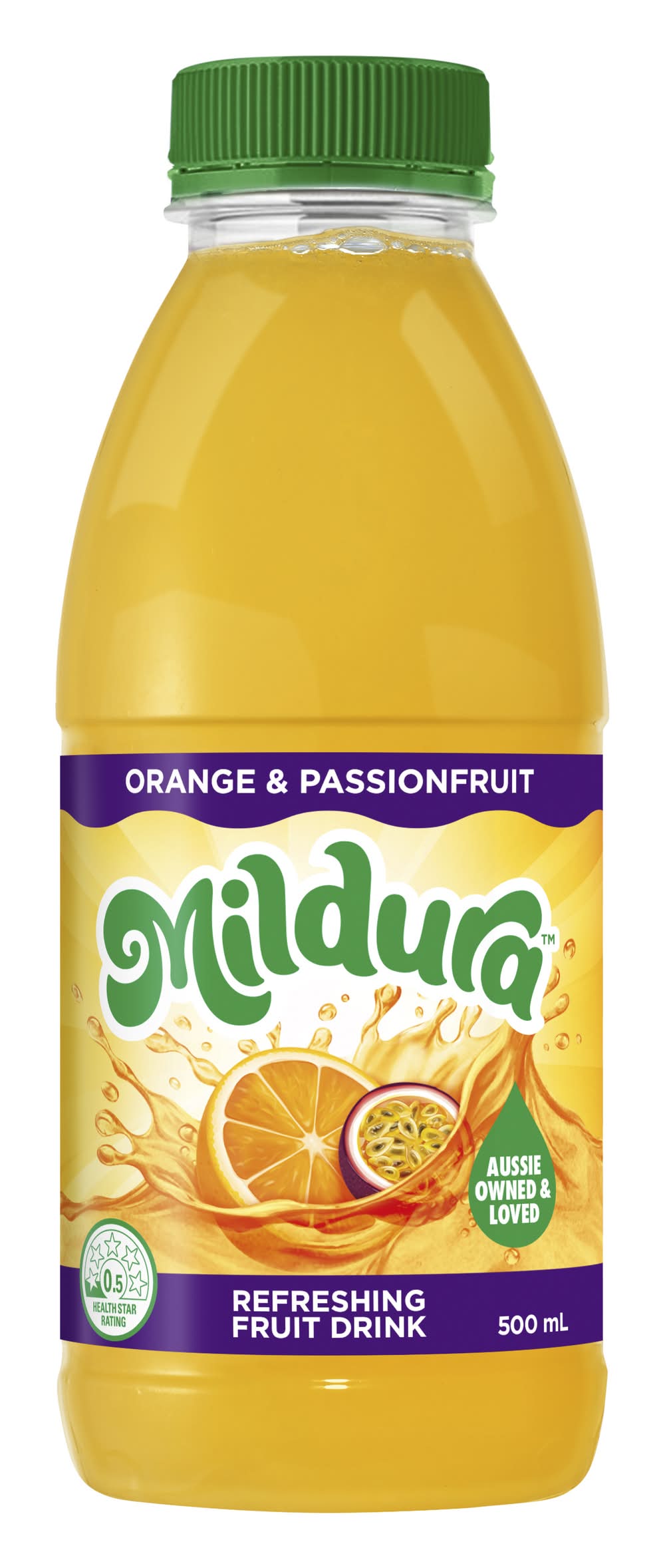 Mildura Refreshing Fruit Drink, Orange & Passionfruit (500mL)