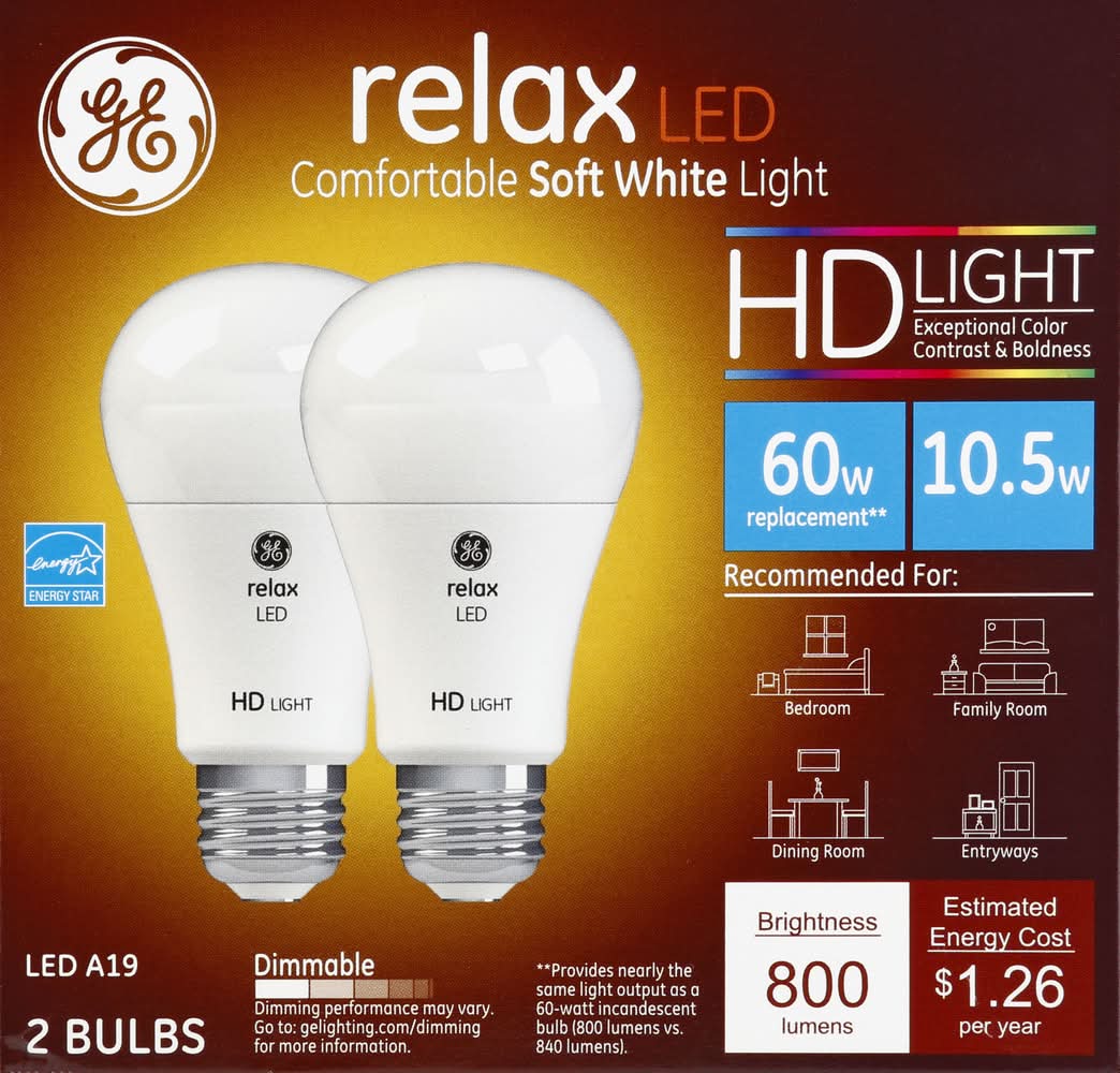 General Electric Soft White Led 10.5 Watts Light Bulbs