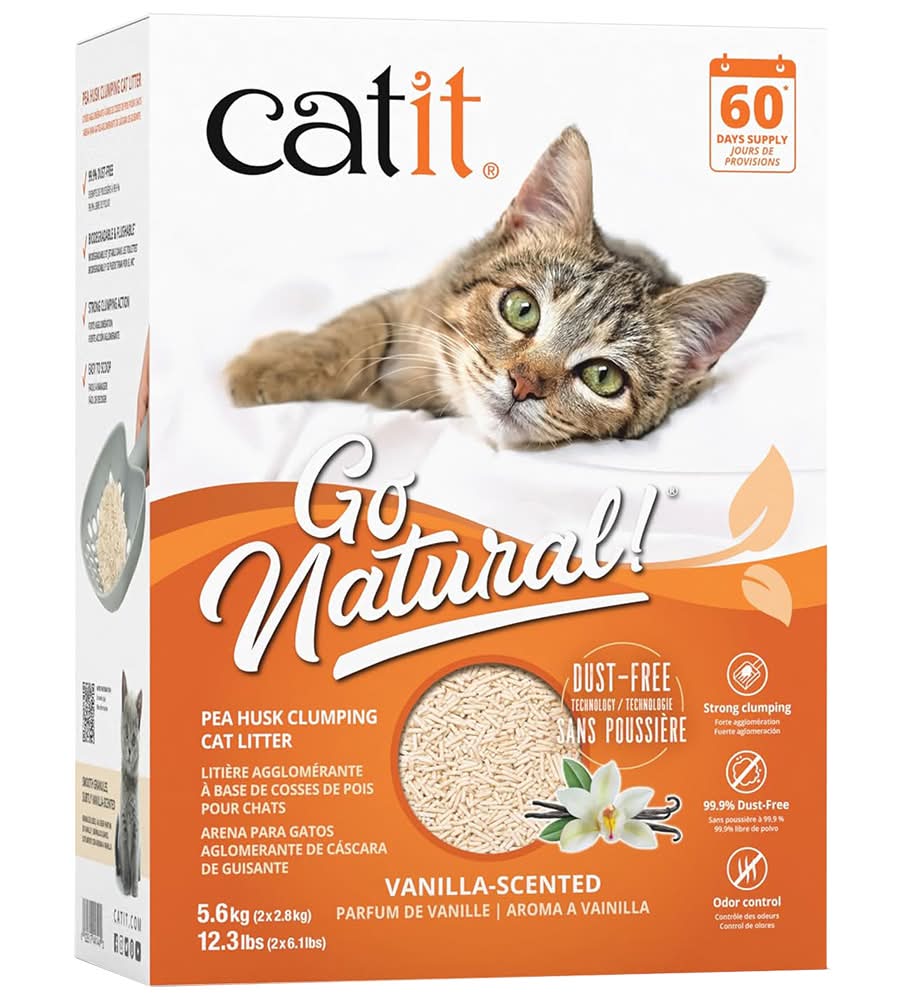 Catit Go Natural! Vanilla Scented Pea Husk Clumping Cat Litter (12.3 lb)