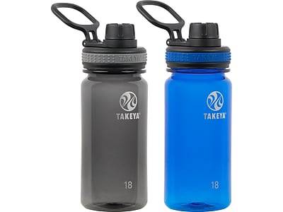 Takeya Tritan Plastic Water Bottles, Black-Blue (2 ct)