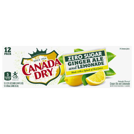 Canada Dry Ginger Ale and Lemonade Soda (12 ct, 12 fl oz)