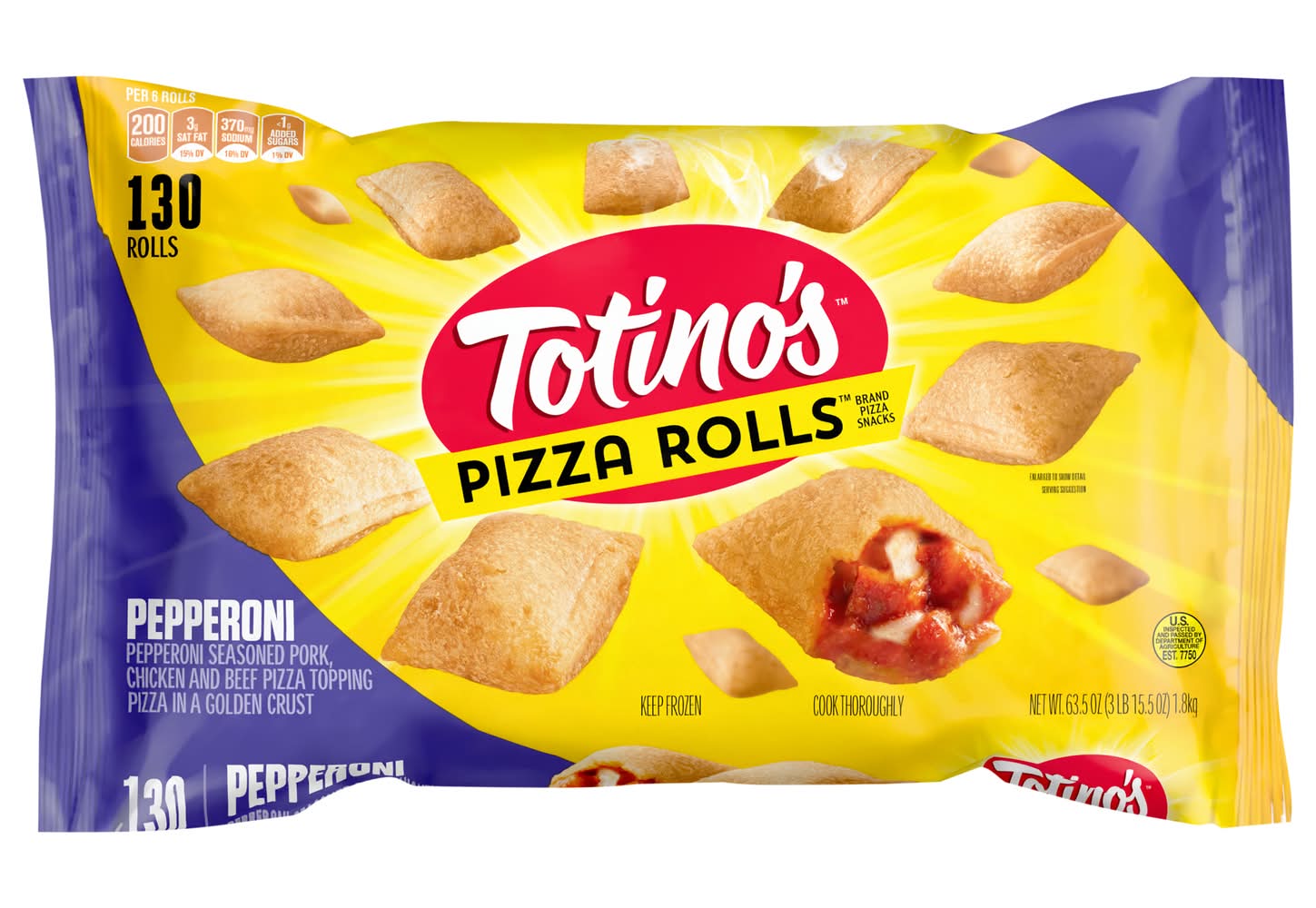 Totino's Pepperoni Pizza Rolls (3.96 lbs, 130 ct)