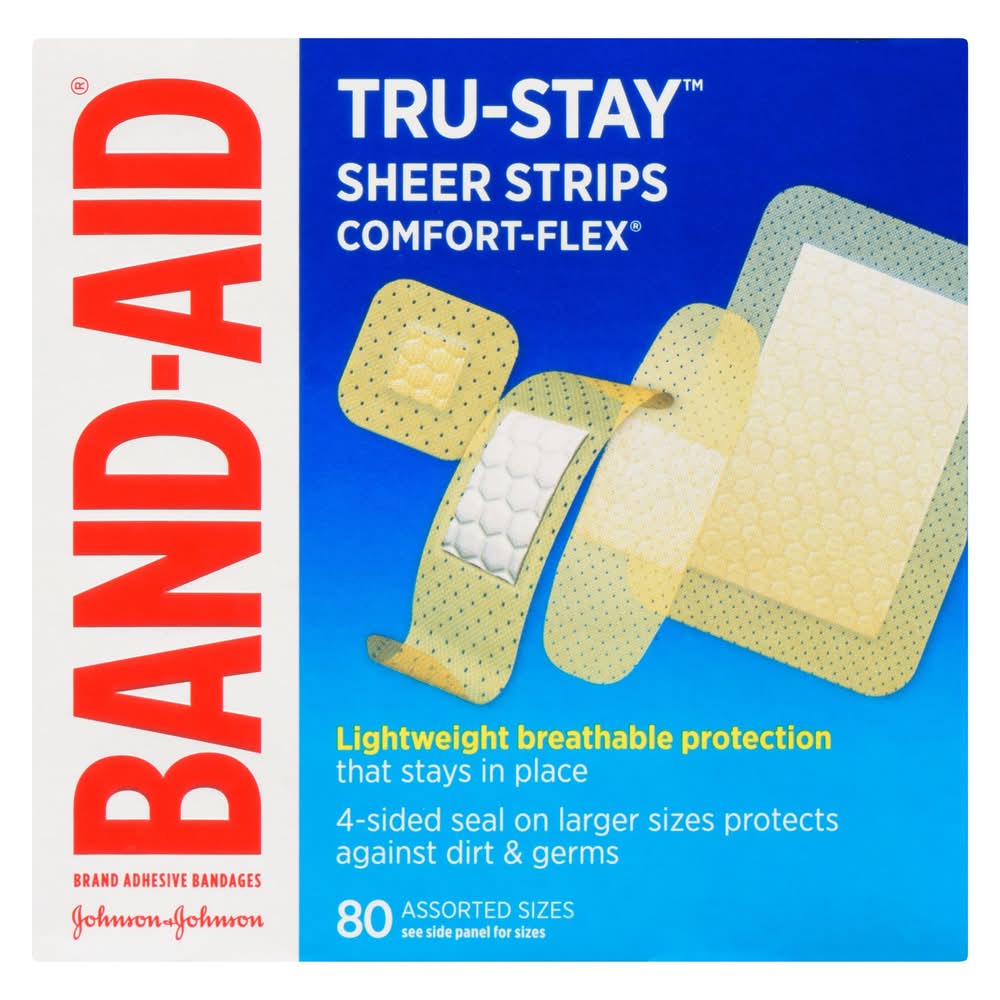 Band-aid pansements en plastique comfort-flex assortis (80 un) - plastic comfort (80 ea)