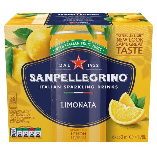 San Pellegrino Lemon, Tastefully Light Sparkling Drink (6 x 330ml)