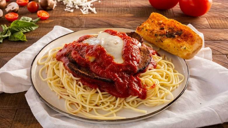 Eggplant Parmigiana with Spaghettini