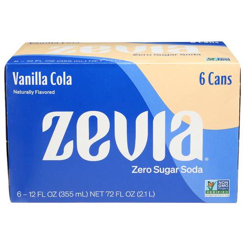 Zevia Vanilla Cola Soda 6 Pack
