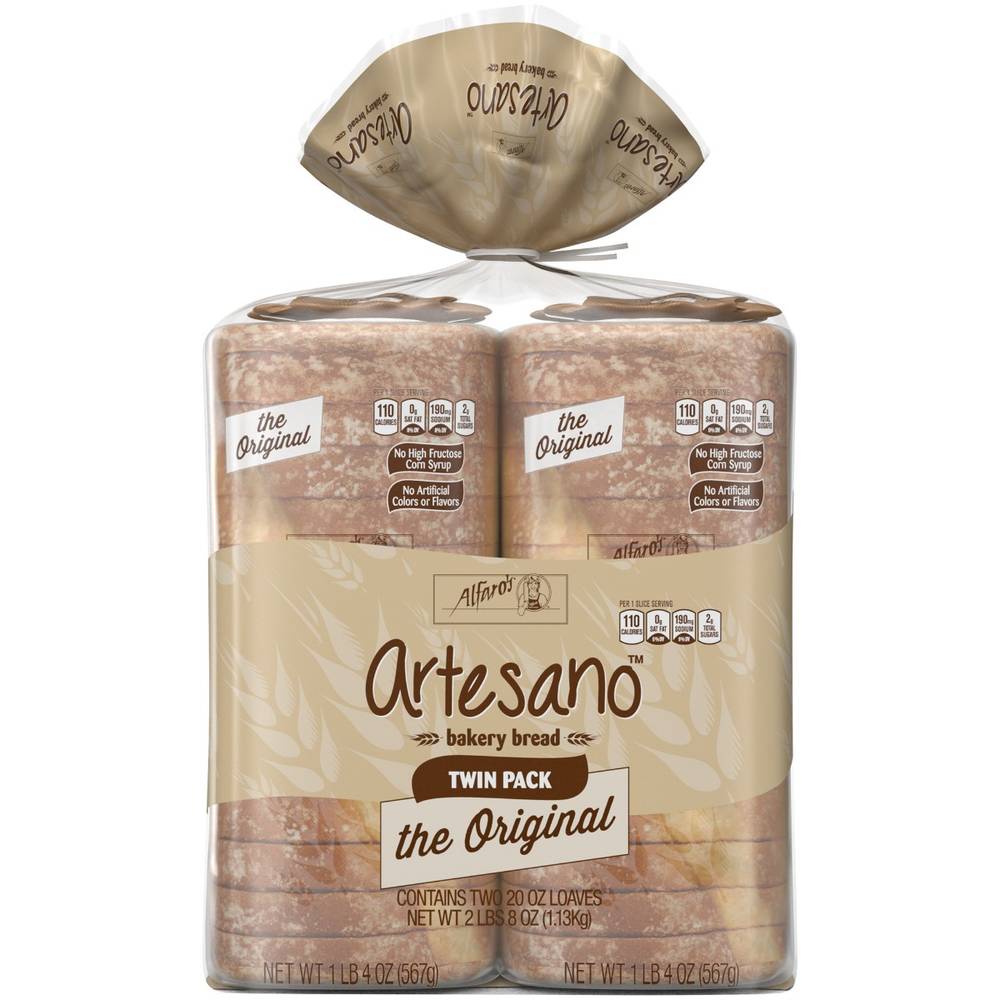 Alfaro's - Original Artesano Bakery Bread, Twin Pack - 40 oz (Case of 1)