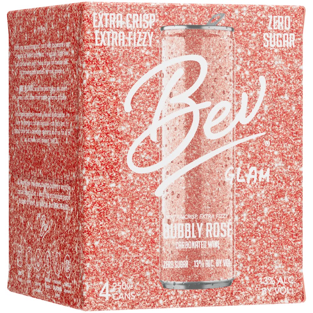 Bev Glam Sparkling Rosé Wine (250 ml, 4 ct)