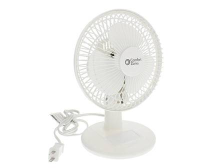 Comfort Zone Speed Desk Fan (6 inches/white)