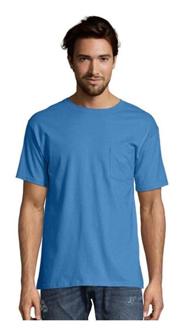 Hanes Men'S Short Sleeve Pocket Tee - Denim Blue 2x