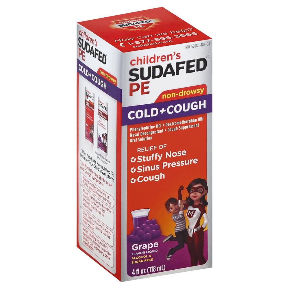 Sudafed PE Children's Cold + Cough Grape Flavor Liquid (4 fl oz)