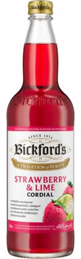 Bickford's Strawberry & Lime Cordial 750mL