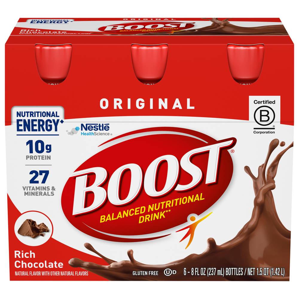 Boost Original Chocolate Nutritional Drink (6 ct, 8 fl oz)