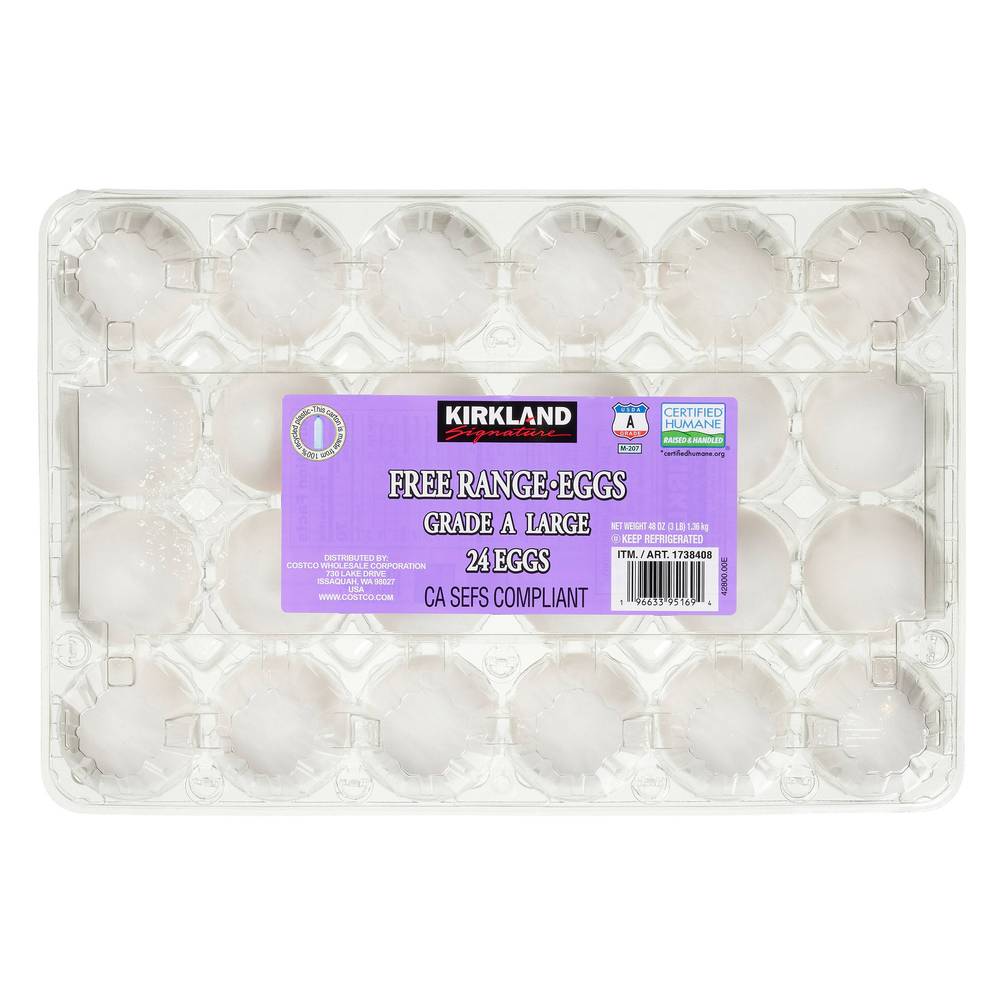 Kirkland Signature Free Range Eggs Grade a Large (24 ct)