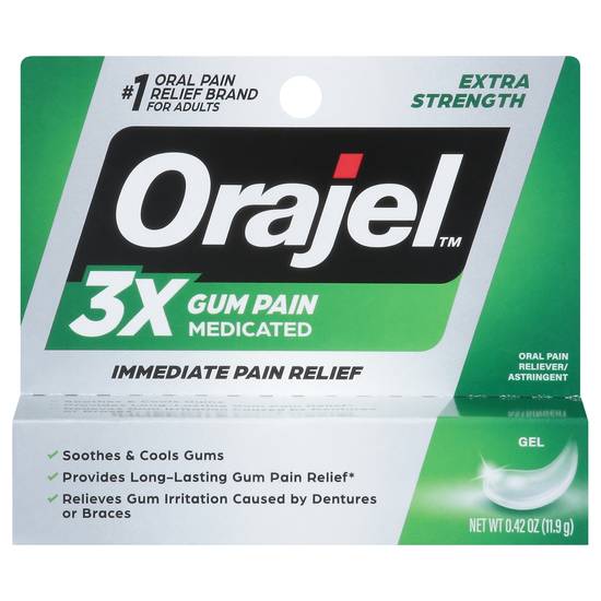 Orajel Extra Strength Oral Pain 3x Gum Pain Immediate Pain Relife Reliever/Astringent