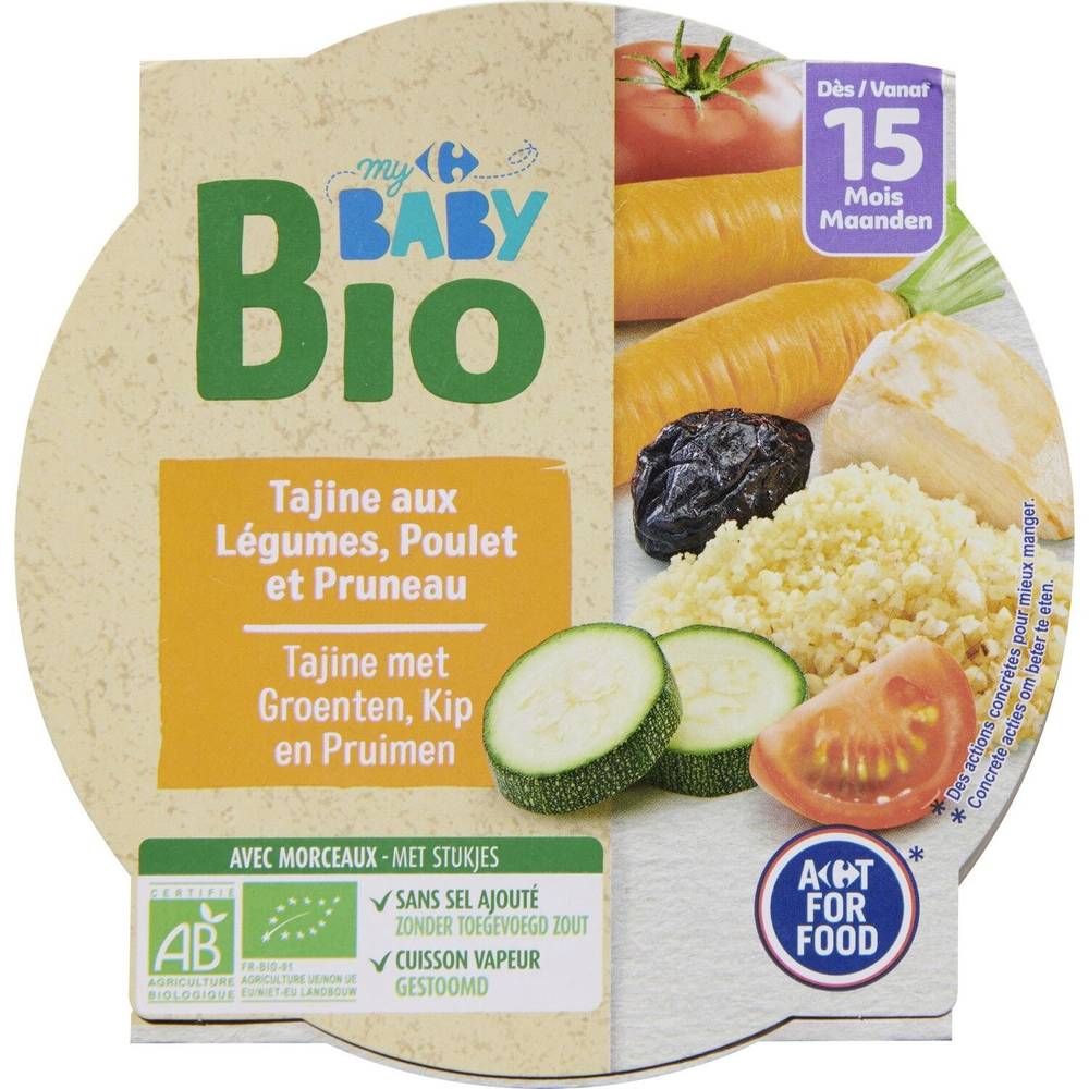 Carrefour Baby Bio - Plat bébé légumes poulet dès 15 mois