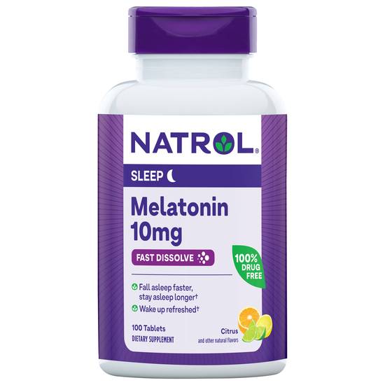 Natrol Sleep Citrus Natural Melatonin 10 mg Tablets (100 ct)