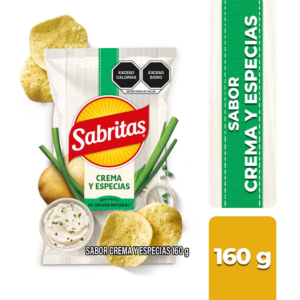 Sabritas · Papas fritas, crema-especias (160 g)