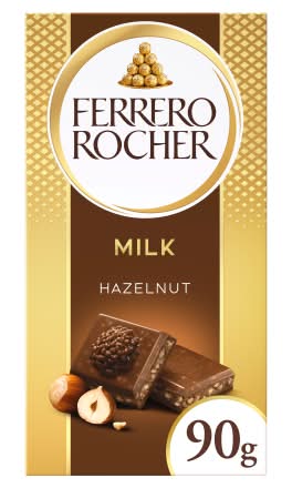 Ferrero Rocher Hazelnut, Original Milk Chocolate Bar (90g)