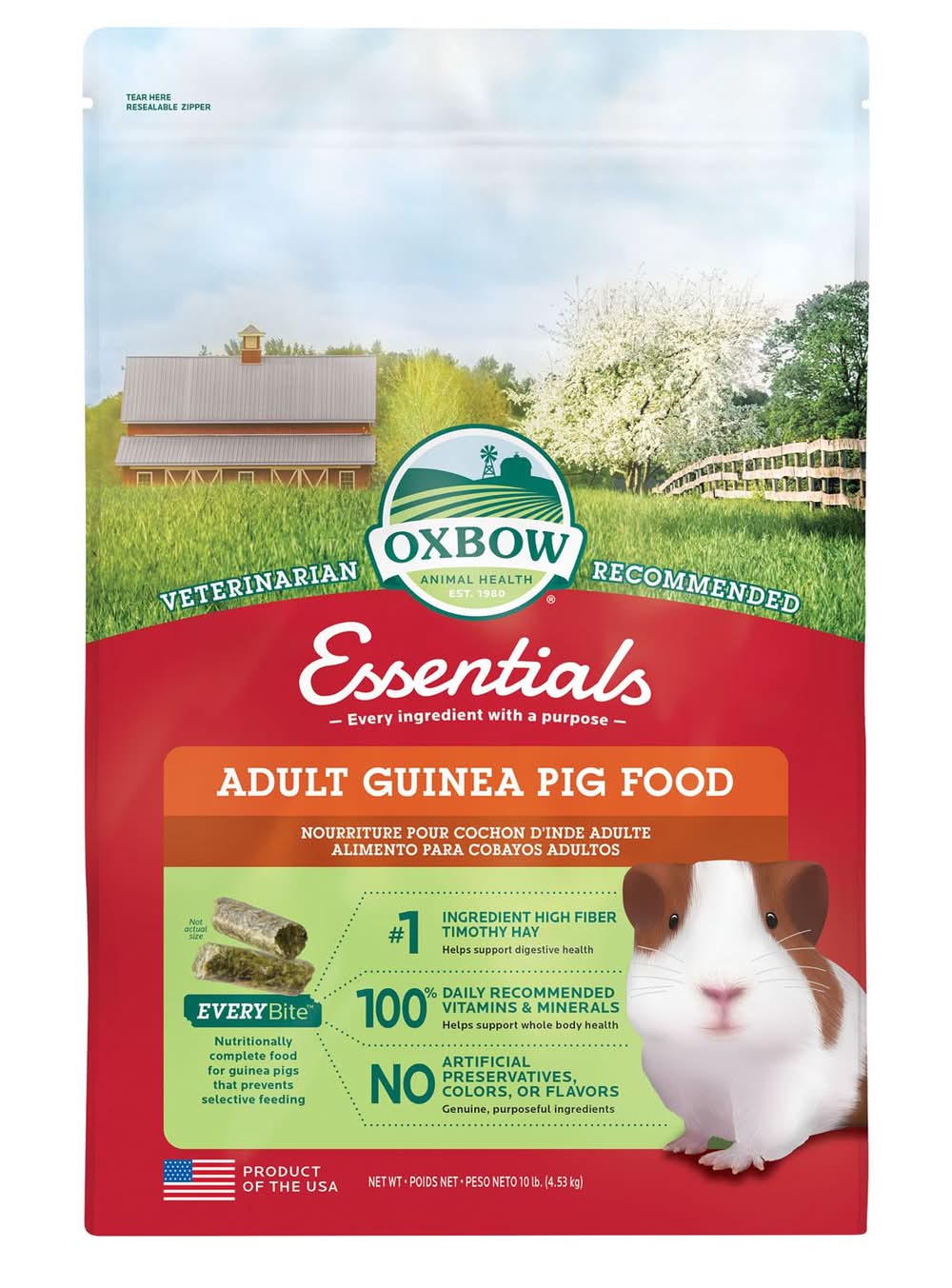 Oxbow Essentials Guinea Pig Adult Food, 10 lb