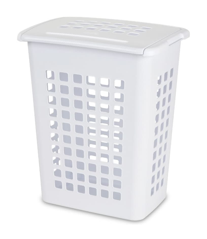 Sterilite Rectangular Lifttop Laundry Hamper, White
