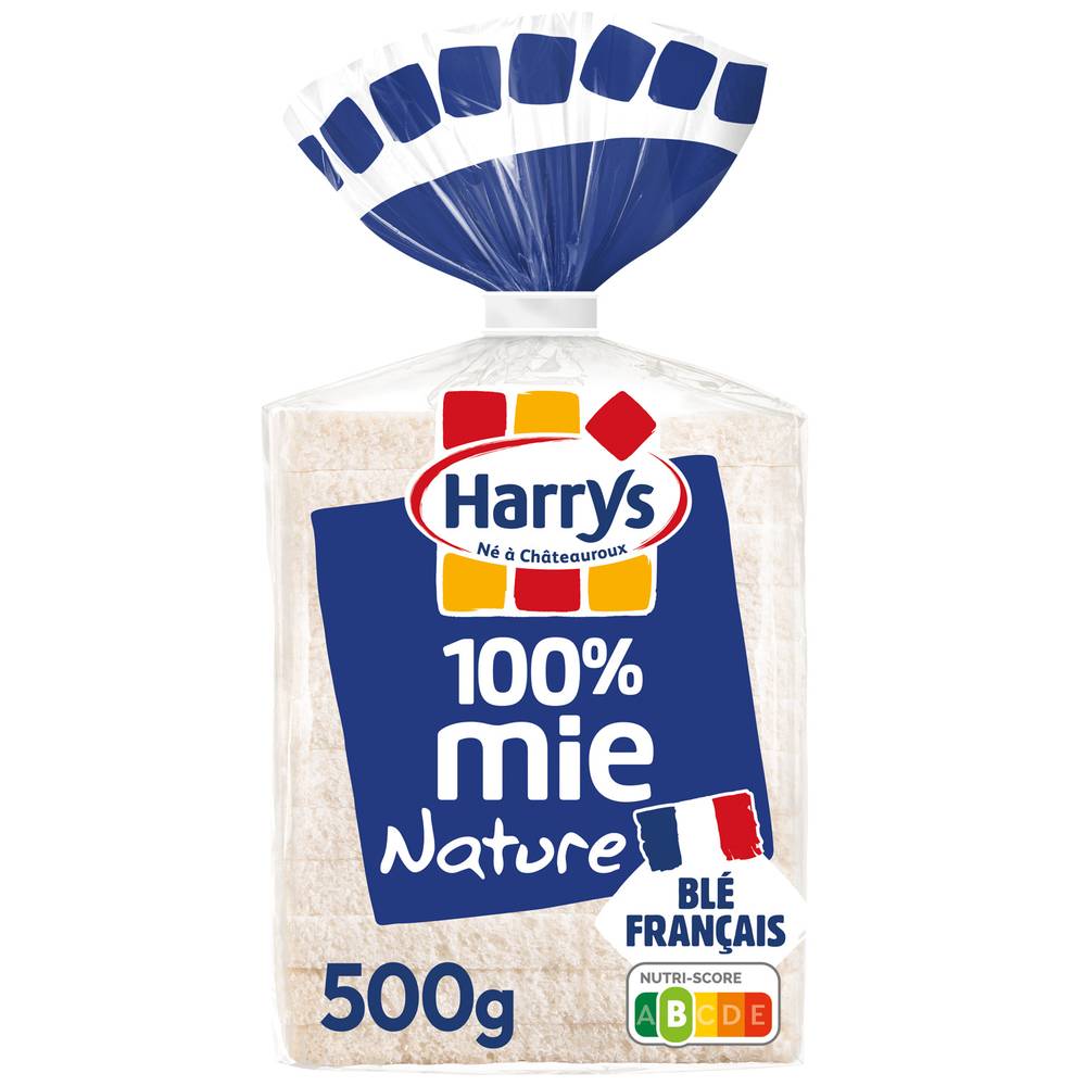 HARRY'S - Pain de mie 100% mie nature sans croûte grandes tranches sans additifs (12)