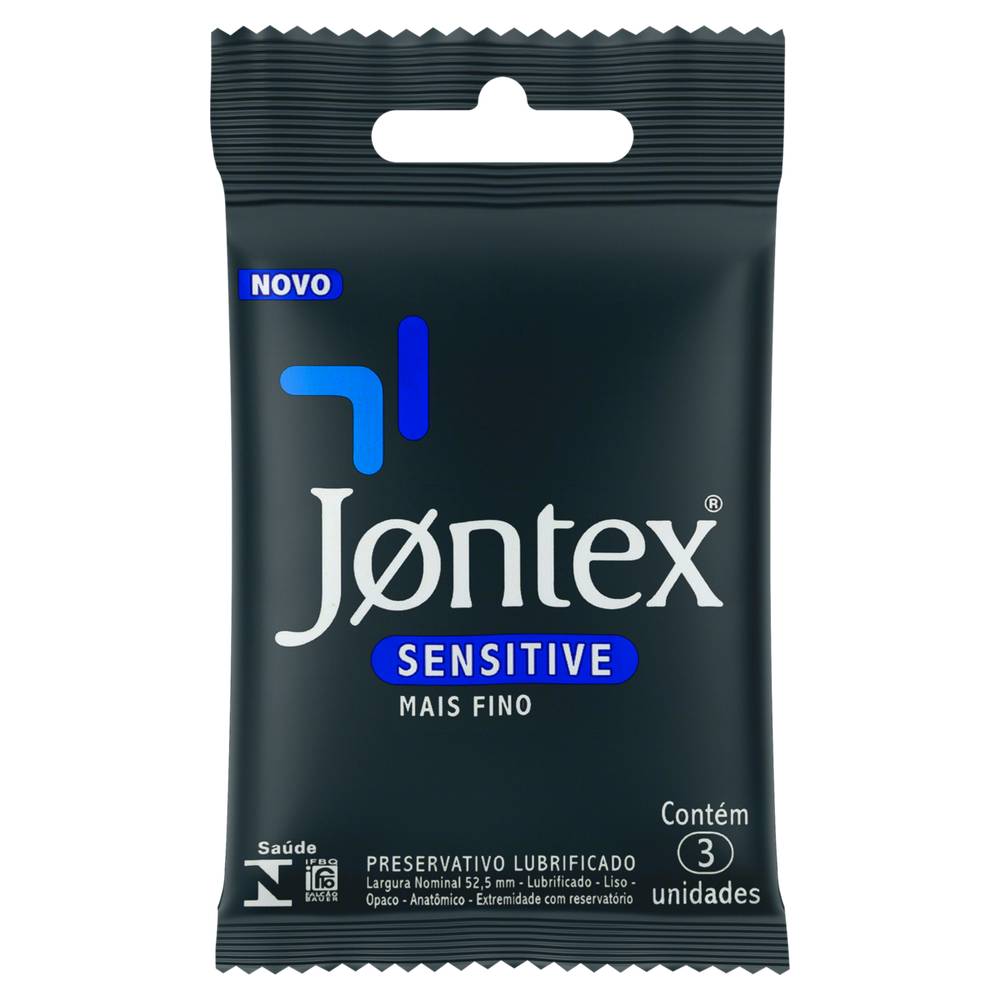 Jontex · Preservativo lubrificado sensitive (3 un)