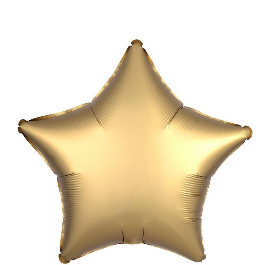 Uninflated Gold Satin Star Balloon, 19in