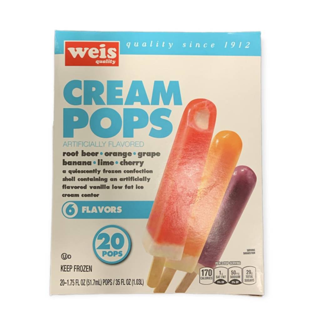 Weis Quality Ice Cream Pops, Assorted (35 fl oz, 20 ct)