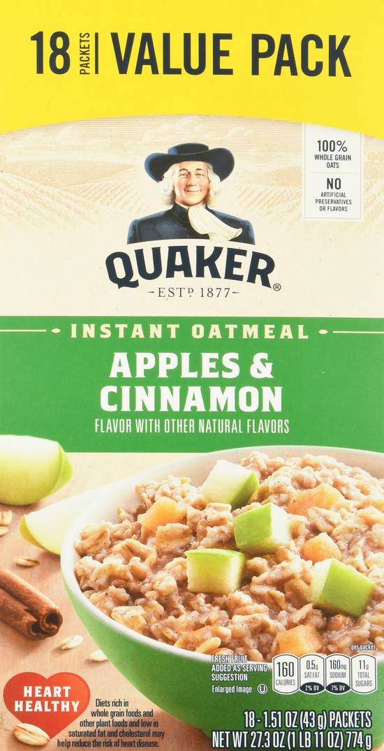 Quaker Instant Oatmeal (apple-cinnamon)