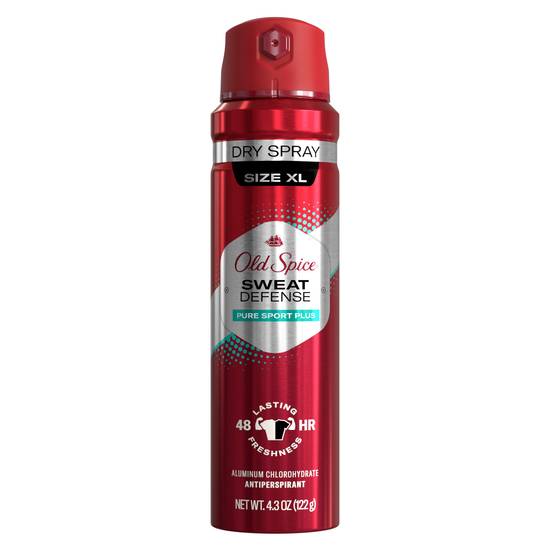 Old Spice Sweat Defense 48-Hour Antiperspirant Dry Spray, Pure Sport Plus, 4.3 OZ