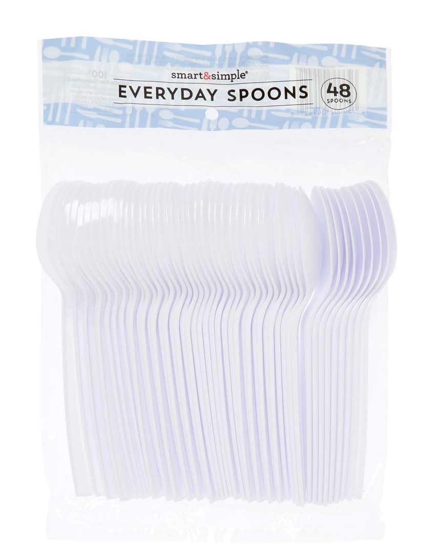 Smart & Simple Everyday Plastic Spoons 48 Ct