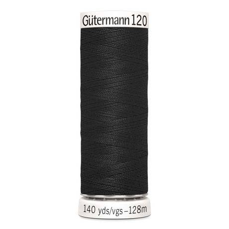 Gutermann 120 Fil À Coudre - Tout Usage 128 M/ 140 V - Noir (Paquet De 5 Bobines)