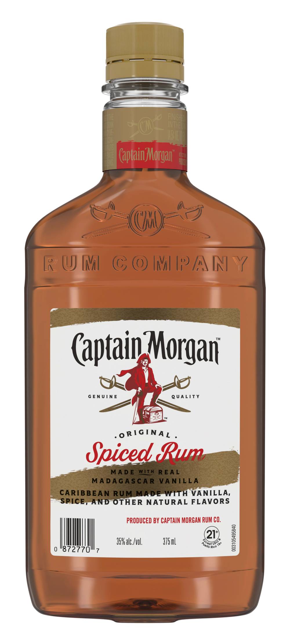 Captain Morgan Original Spiced Rum Made With Real Madagascar Vanilla (375 ml)