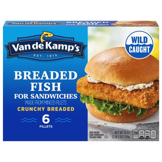 Van De Kamp's Crunchy Breaded Fish For Sandwiches (6 ct)