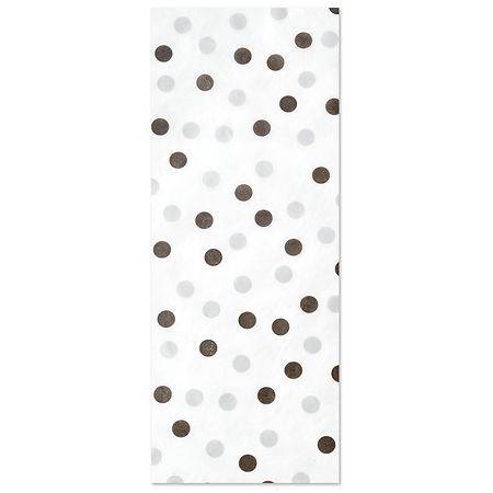 Hallmark Tissue Paper, Black and Silver Polka Dots (4 ct)